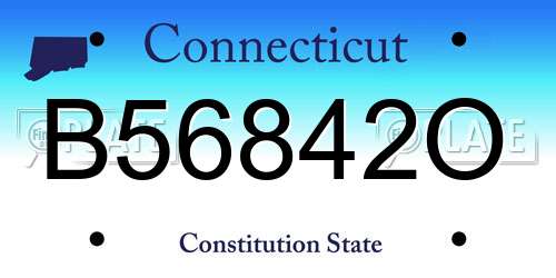 B56842O Connecticut License Plate