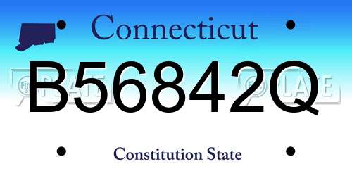 B56842Q Connecticut License Plate