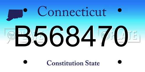 B568470 Connecticut License Plate