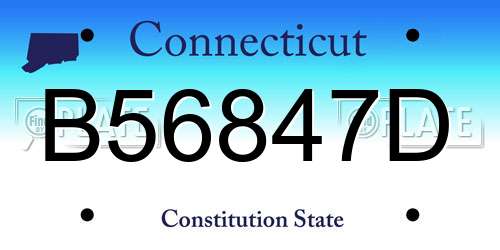 B56847D Connecticut License Plate
