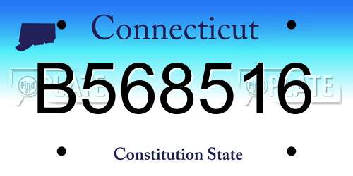 B568516 Connecticut License Plate