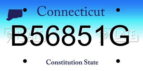 B56851G Connecticut License Plate