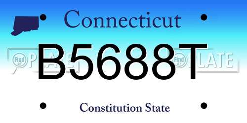 B5688T Connecticut License Plate