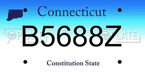 B5688Z Connecticut License Plate