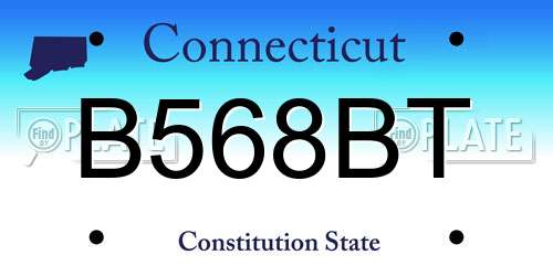 B568BT Connecticut License Plate