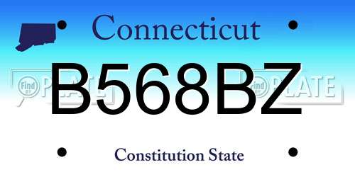 B568BZ Connecticut License Plate