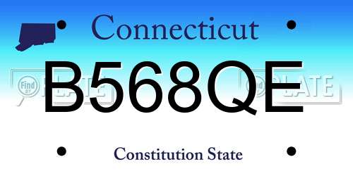 B568QE Connecticut License Plate