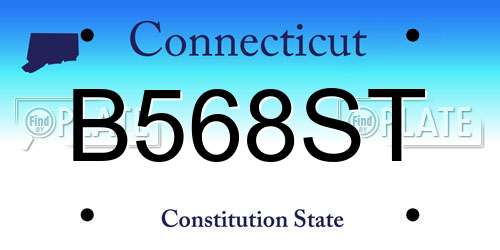 B568ST Connecticut License Plate