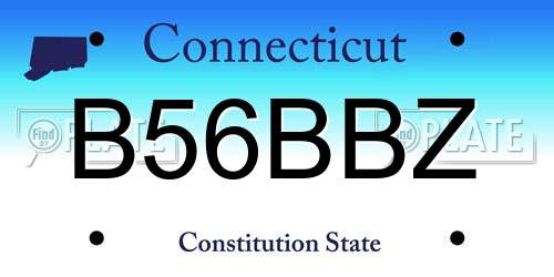 B56BBZ Connecticut License Plate