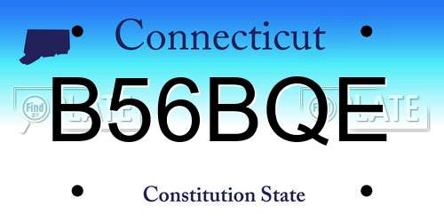 B56BQE Connecticut License Plate