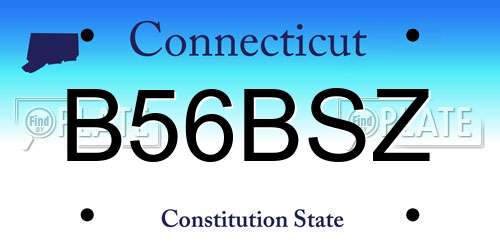 B56BSZ Connecticut License Plate