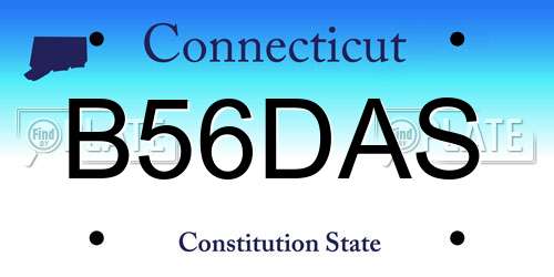 B56DAS Connecticut License Plate