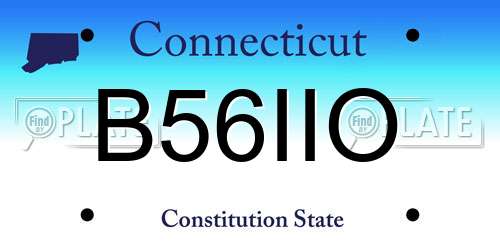 B56IIO Connecticut License Plate