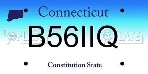 B56IIQ Connecticut License Plate