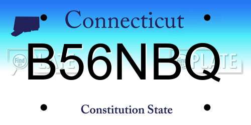B56NBQ Connecticut License Plate