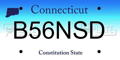 B56NSD Connecticut License Plate