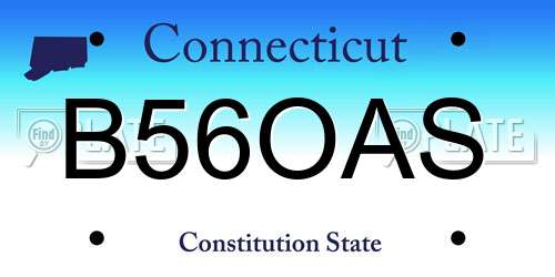 B56OAS Connecticut License Plate