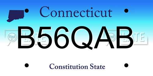 B56QAB Connecticut License Plate