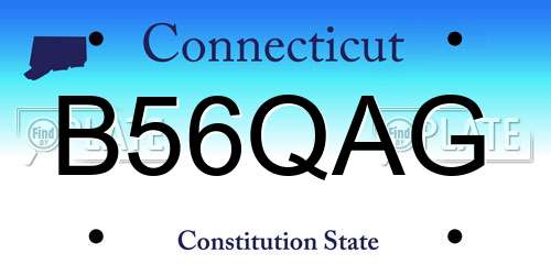 B56QAG Connecticut License Plate