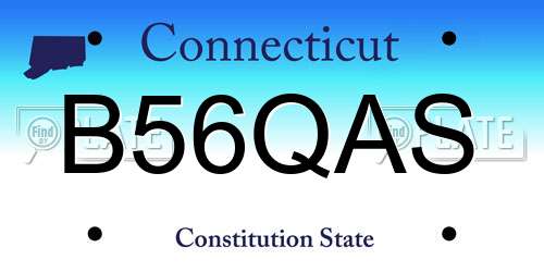 B56QAS Connecticut License Plate