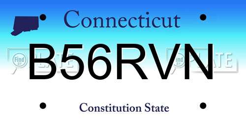 B56RVN Connecticut License Plate