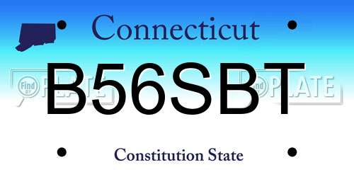 B56SBT Connecticut License Plate
