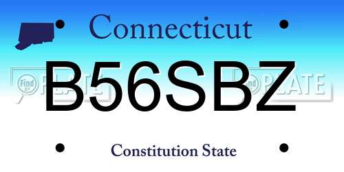 B56SBZ Connecticut License Plate
