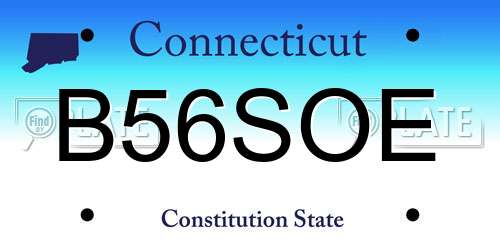 B56SOE Connecticut License Plate