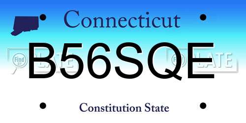 B56SQE Connecticut License Plate