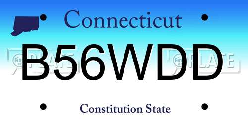 B56WDD Connecticut License Plate
