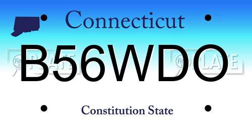 B56WDO Connecticut License Plate