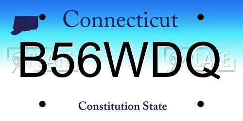 B56WDQ Connecticut License Plate