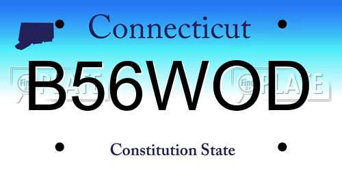 B56WOD Connecticut License Plate
