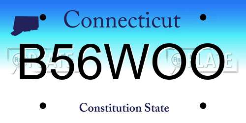 B56WOO Connecticut License Plate