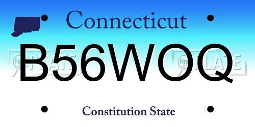 B56WOQ Connecticut License Plate
