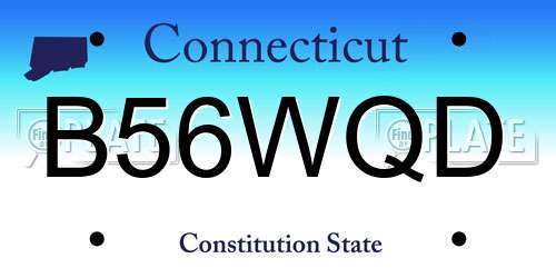 B56WQD Connecticut License Plate