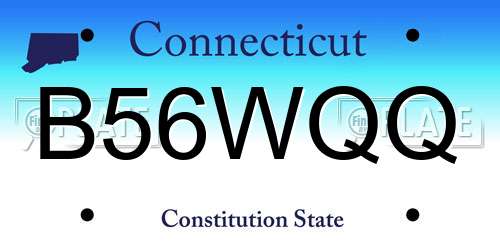 B56WQQ Connecticut License Plate
