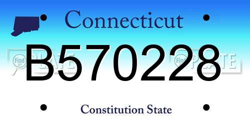 B570228 Connecticut License Plate