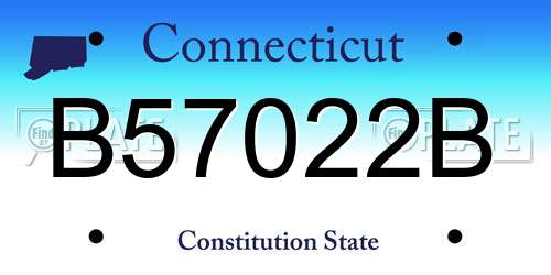 B57022B Connecticut License Plate