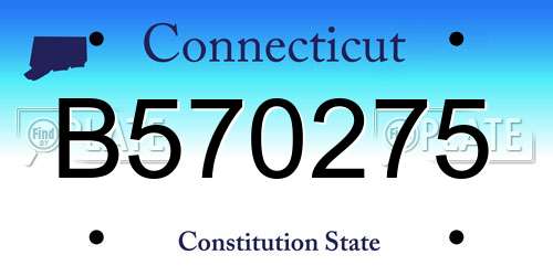 B570275 Connecticut License Plate