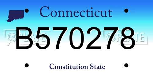 B570278 Connecticut License Plate