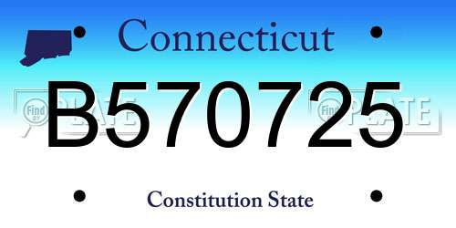B570725 Connecticut License Plate