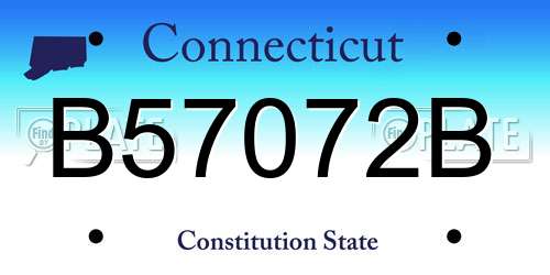 B57072B Connecticut License Plate