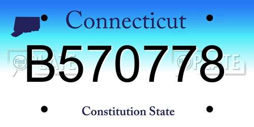 B570778 Connecticut License Plate