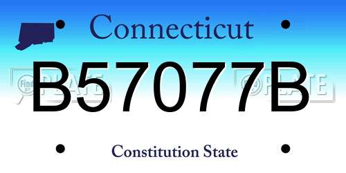 B57077B Connecticut License Plate