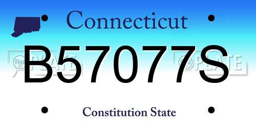 B57077S Connecticut License Plate