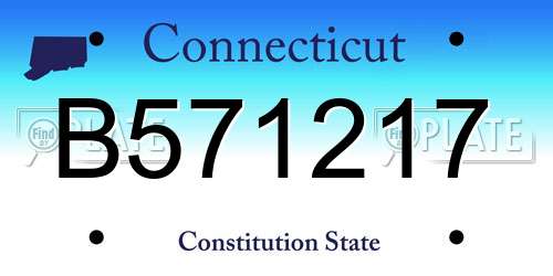 B571217 Connecticut License Plate