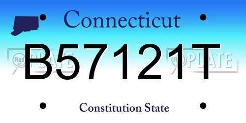 B57121T Connecticut License Plate