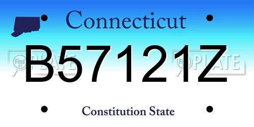 B57121Z Connecticut License Plate