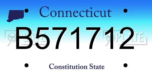 B571712 Connecticut License Plate